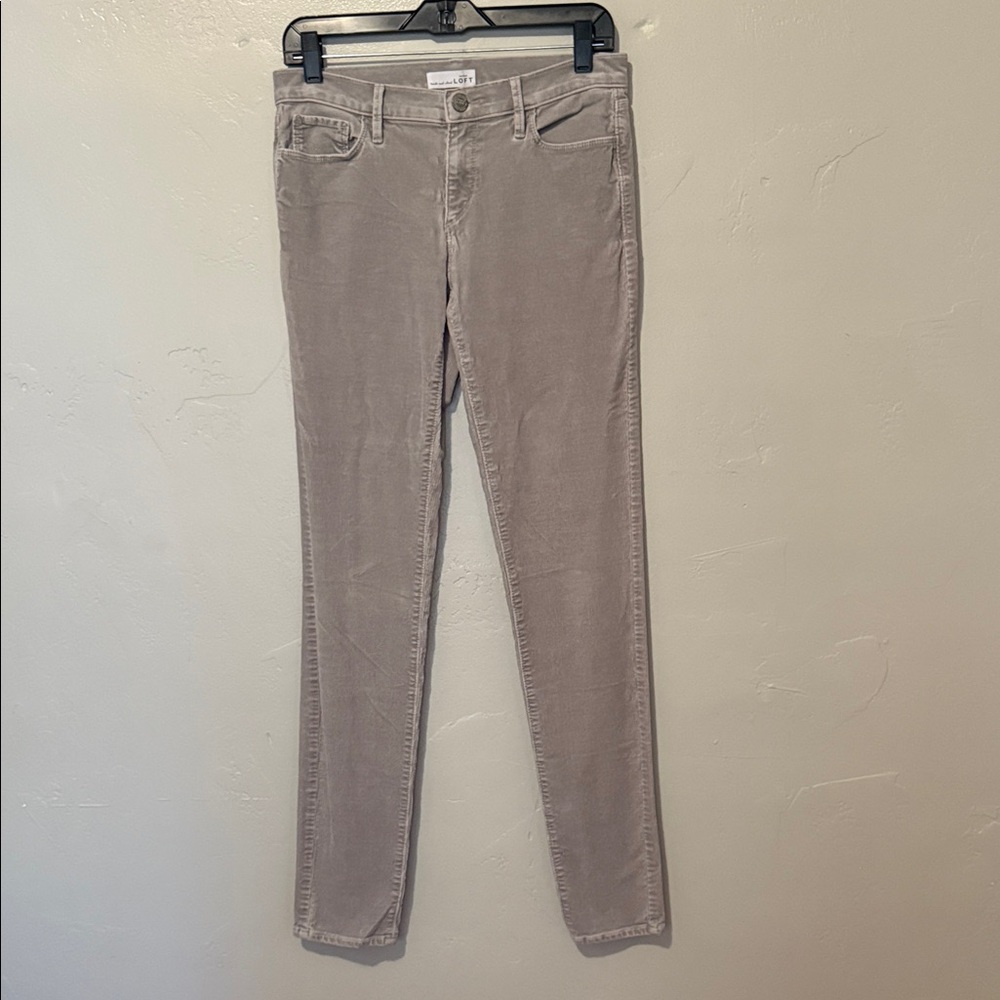 LOFT Modern Skinny Gray Corduroy Jeans 27/4